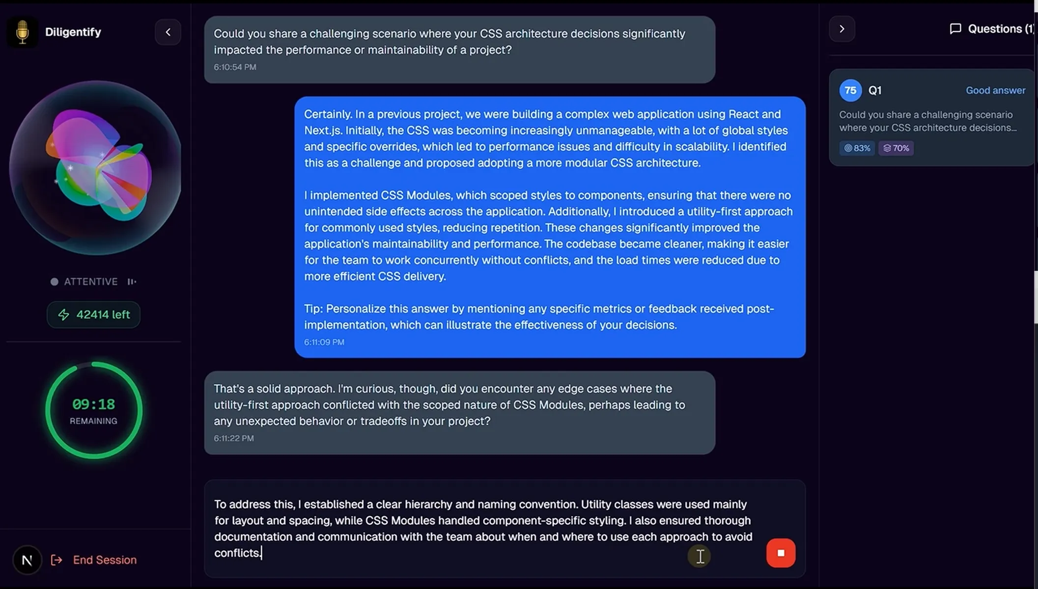Practice with AI interviewer
